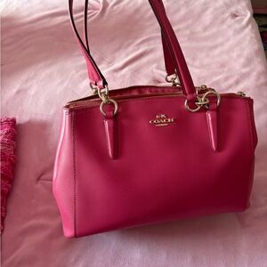 Coach Fuchsia Leather Shoulder Bag